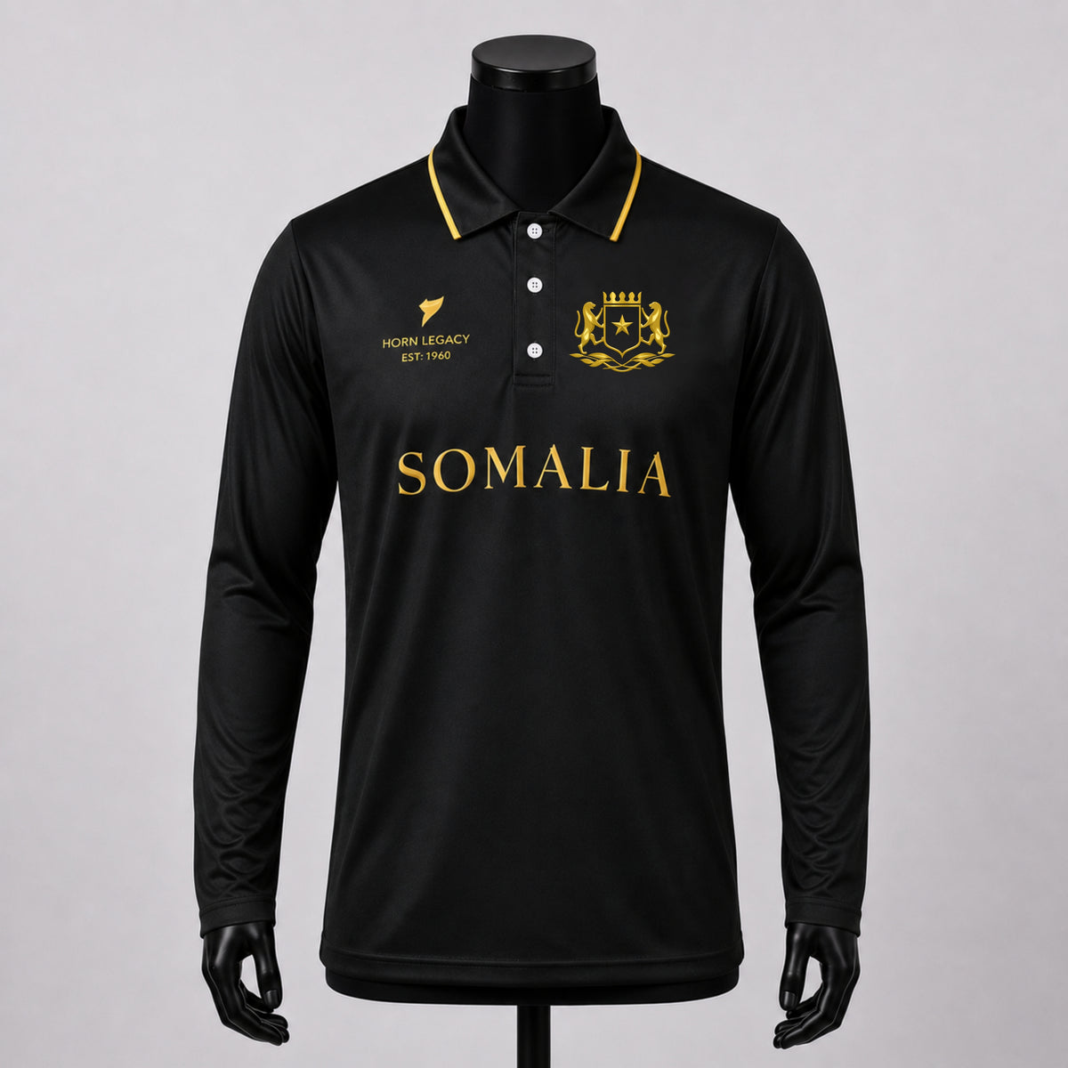 Lux Somalia Midnight Heritage Jersey for men, long sleeve with intricate midnight blue and heritage-inspired design.